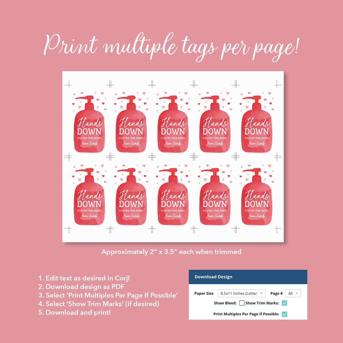 Hands Down Soap Valentine's Tag Template