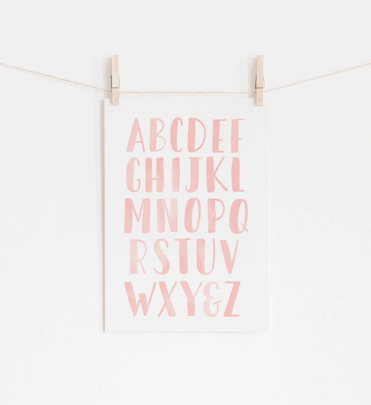 Alphabet and Numbers Set of 2 Prints - Pink