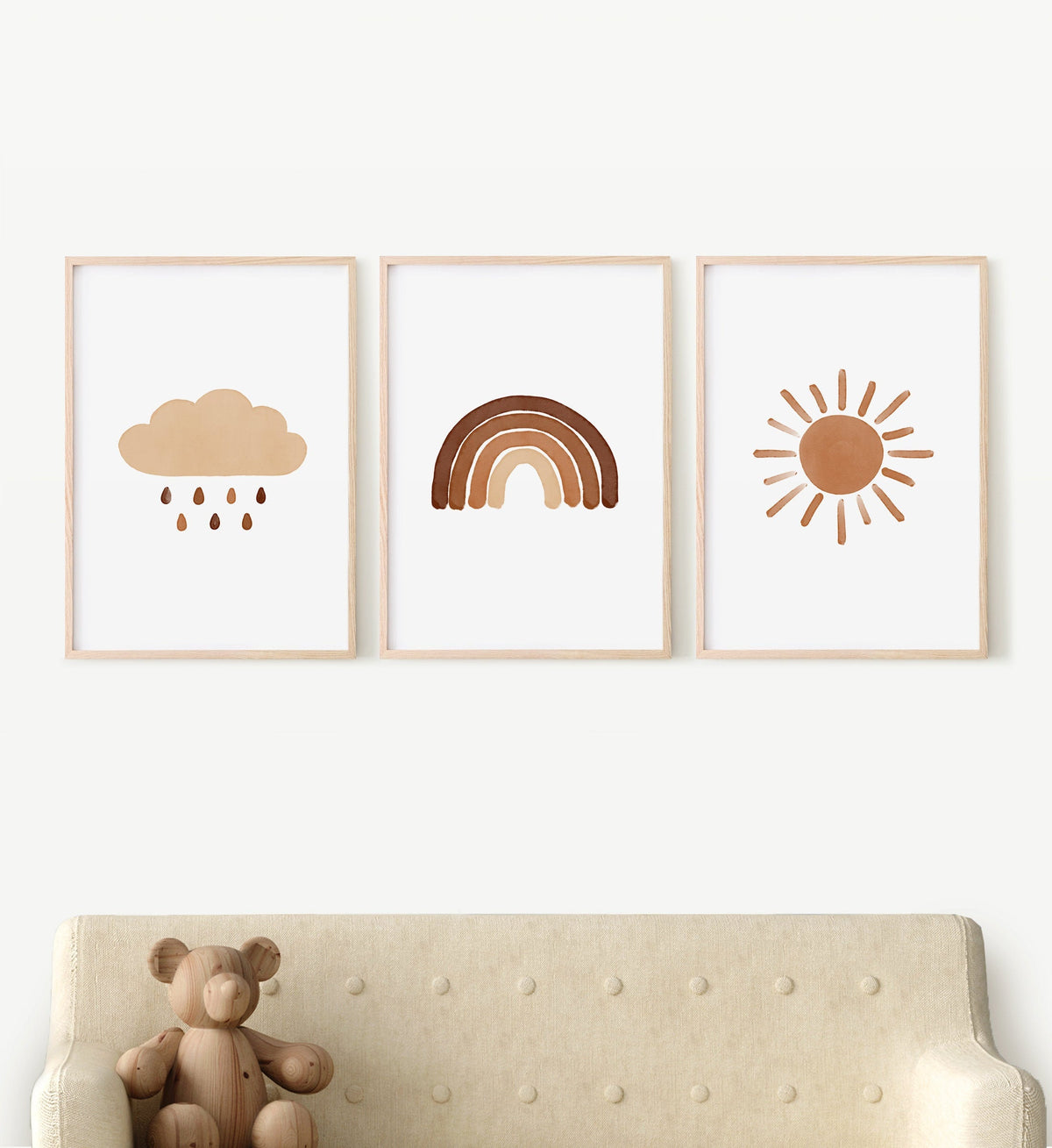 Rainbow, Cloud, and Sun Set of 3 Prints - BOCP
