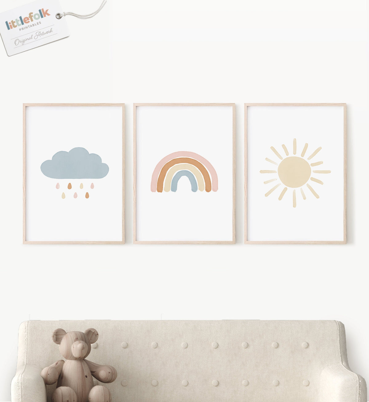 Rainbow, Cloud, and Sun Set of 3 Prints - BHCP