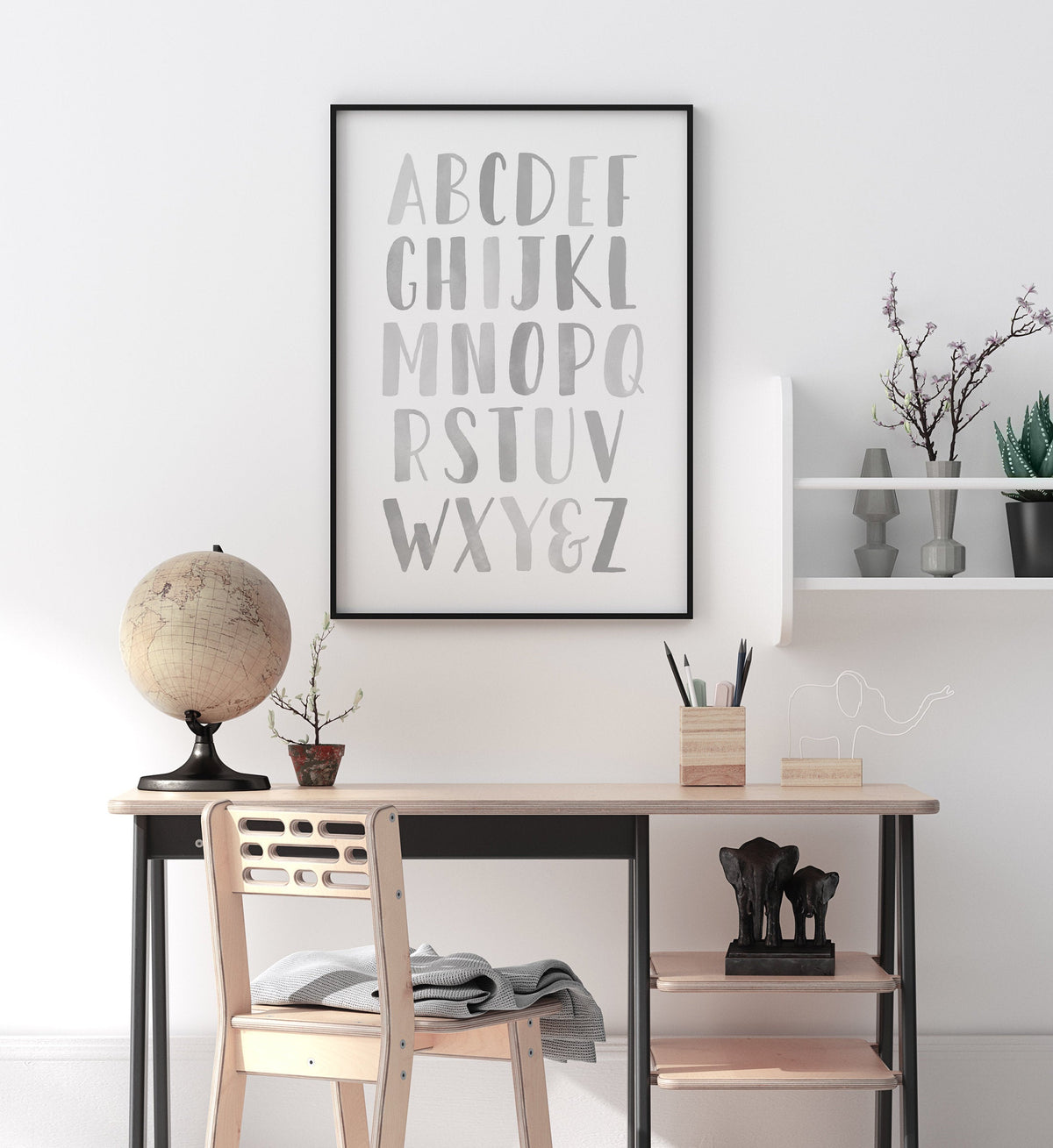 Alphabet Print - Gray