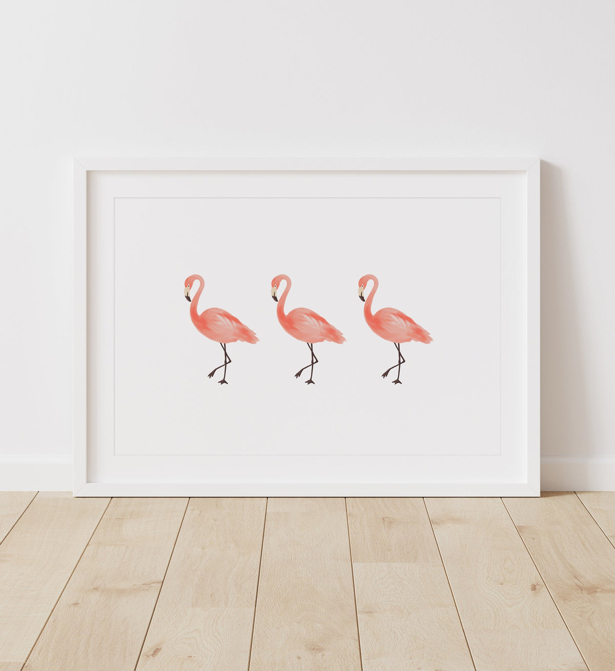 3 Flamingos Horizontal Print