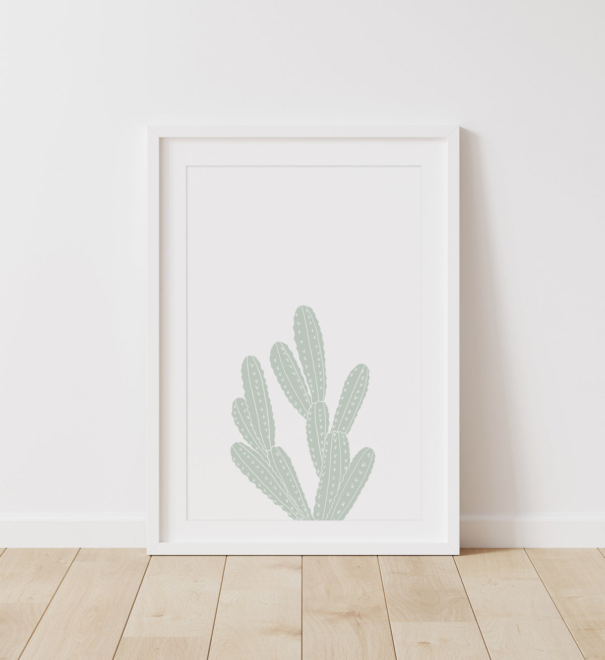 Minimal Cactus Set of 3 Prints - Mint