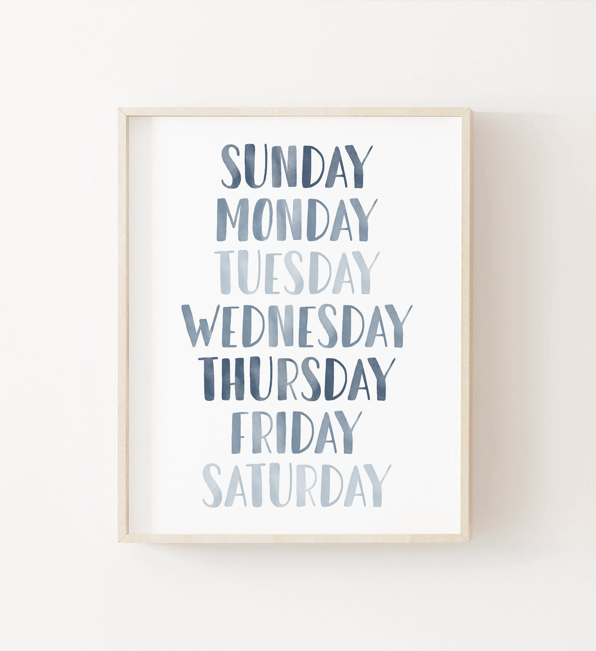 Days of the Week Print - NBCP
