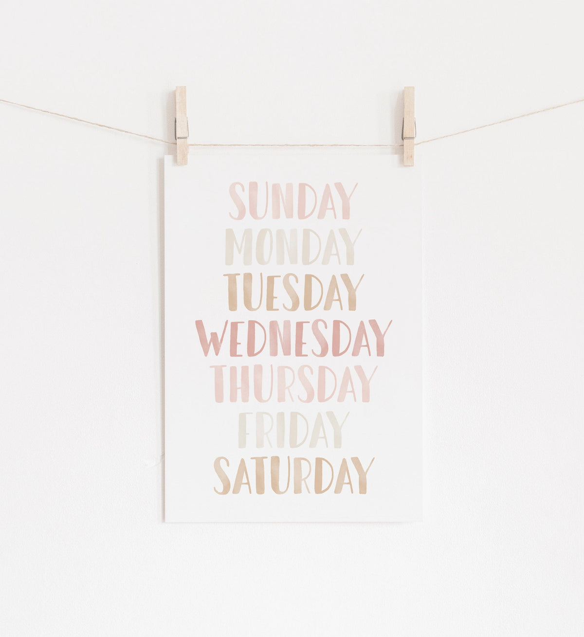 Days of the Week Print - PNCP