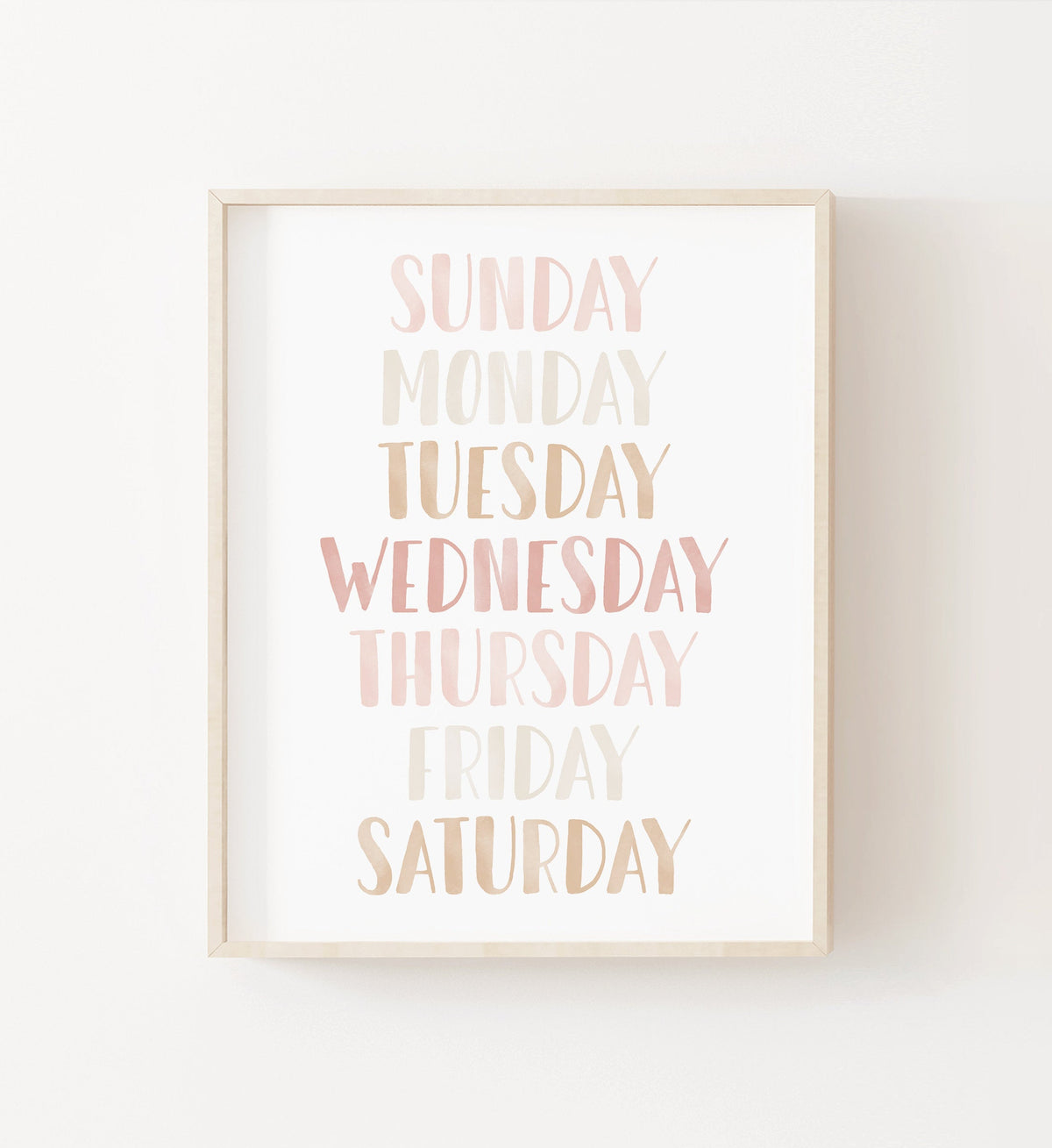 Days of the Week Print - PNCP