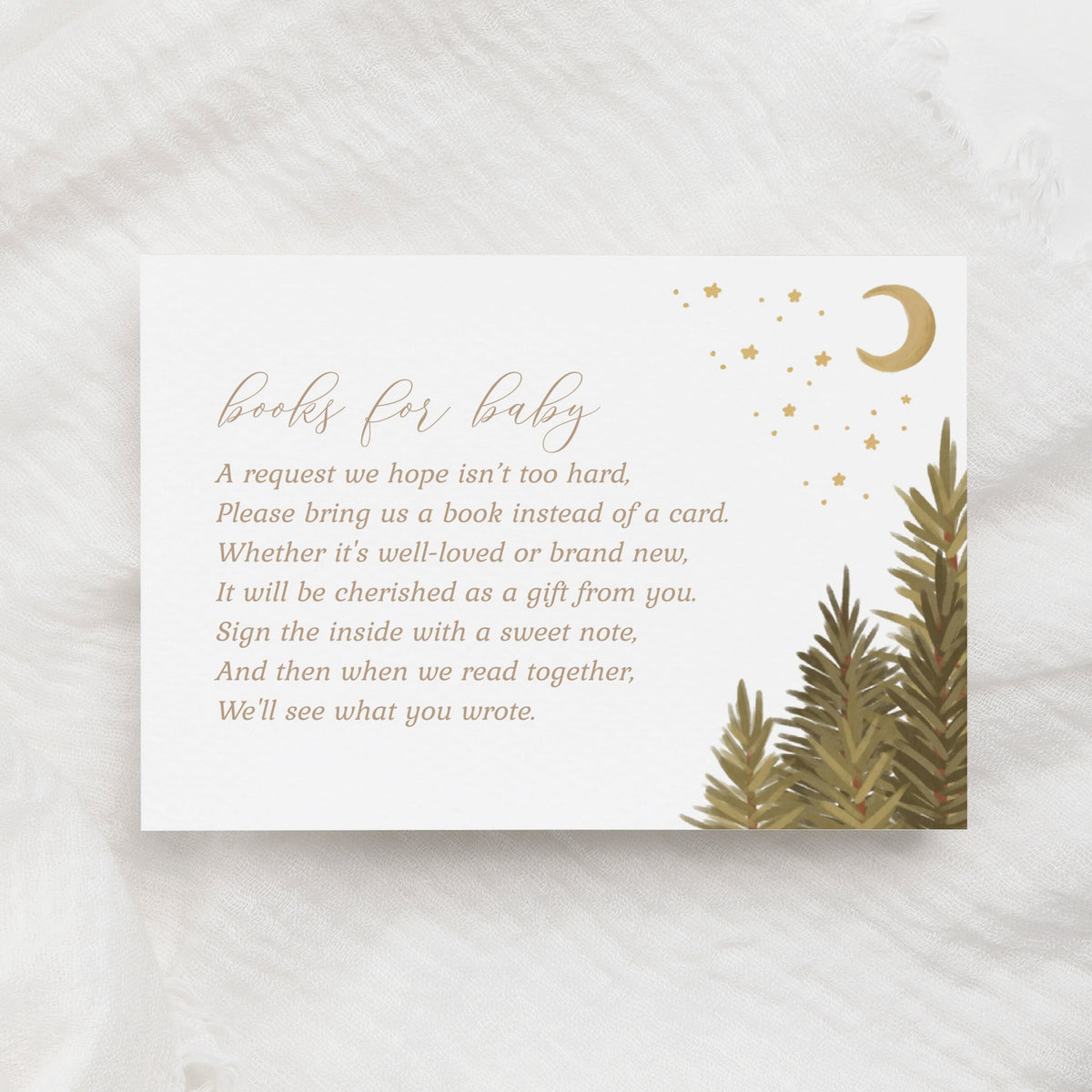 Woodland Books for Baby Card Template, Woodland Baby Shower Book Request Insert, Printable Template, DIGITAL DOWNLOAD