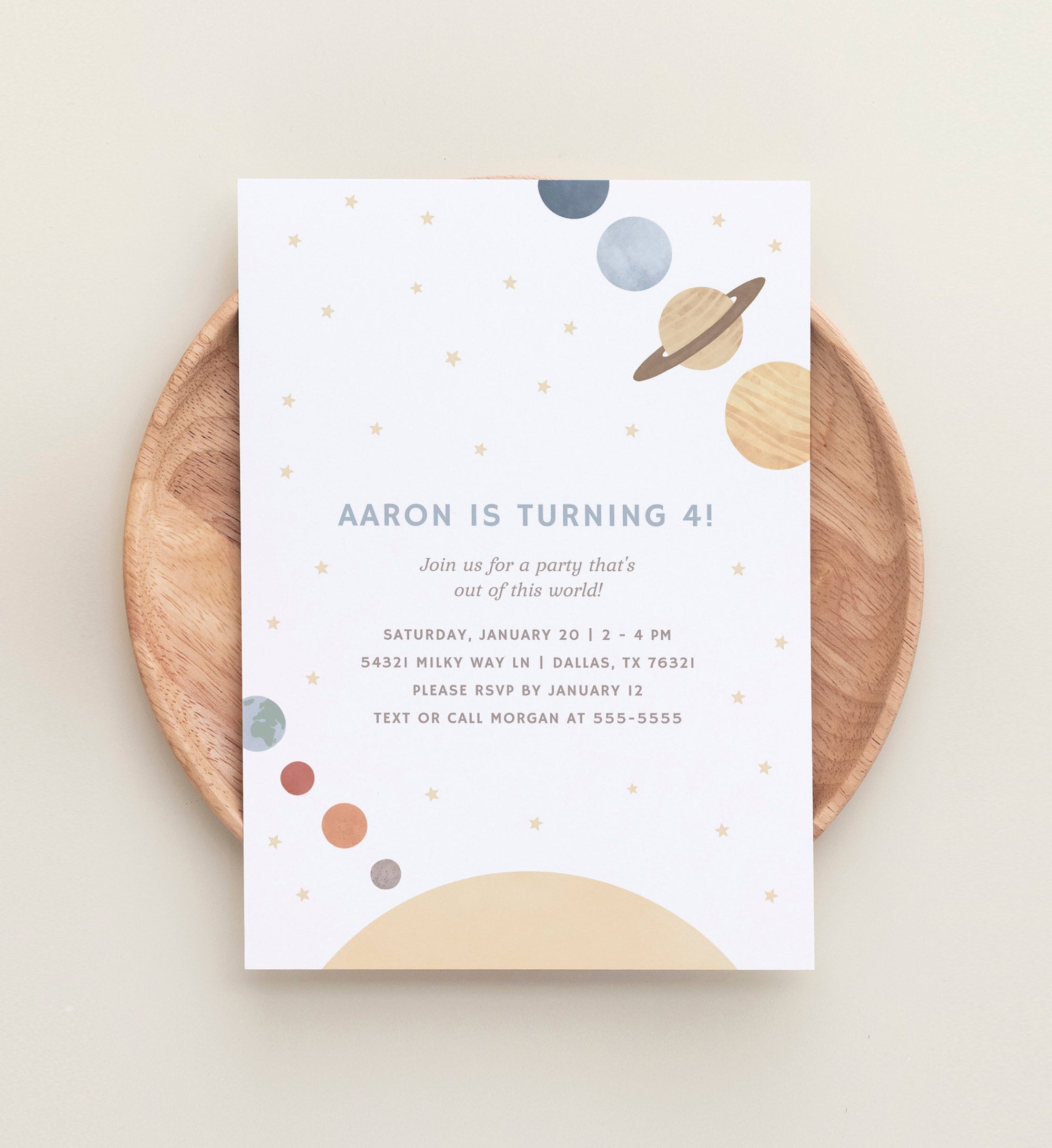 Editable Outer Space Birthday Party Invitation, Solar System Birthday Party Invite Template, DIGITAL DOWNLOAD