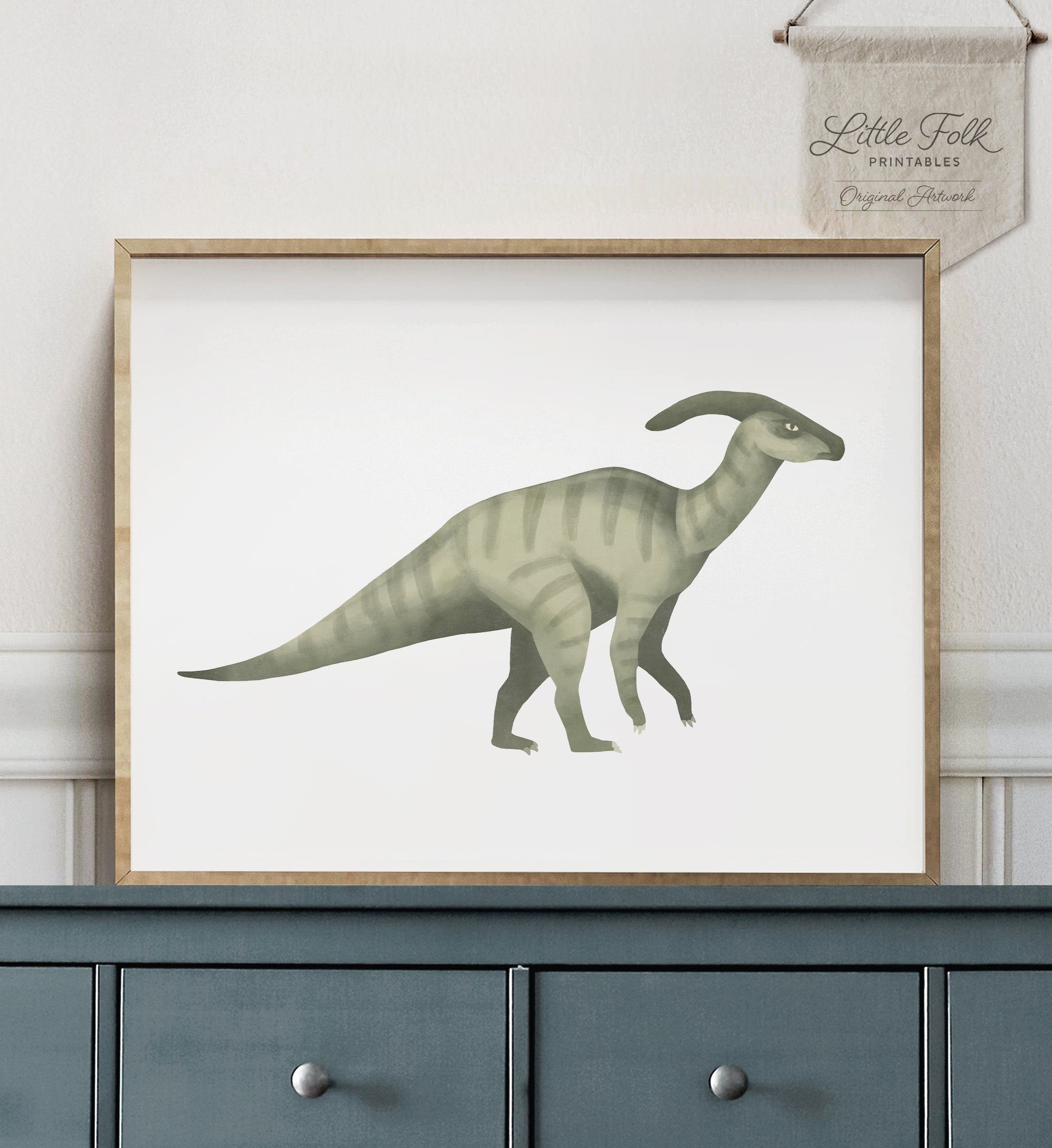 Parasaurolophus Print - Green