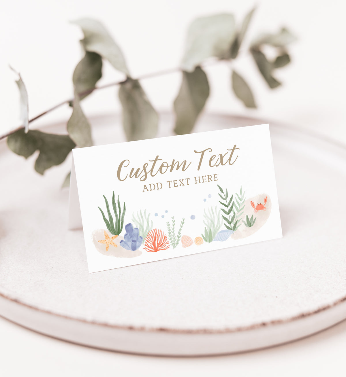 Editable Under the Sea Birthday Party Food Label Template