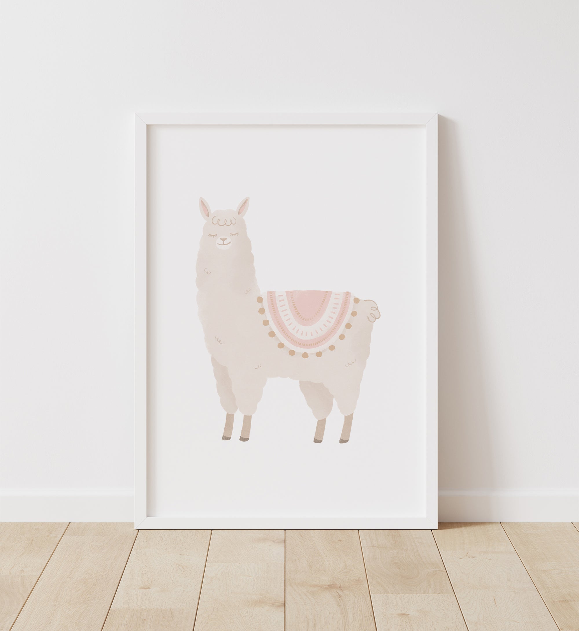 Llama with Pink Saddle - Pink and Neutral