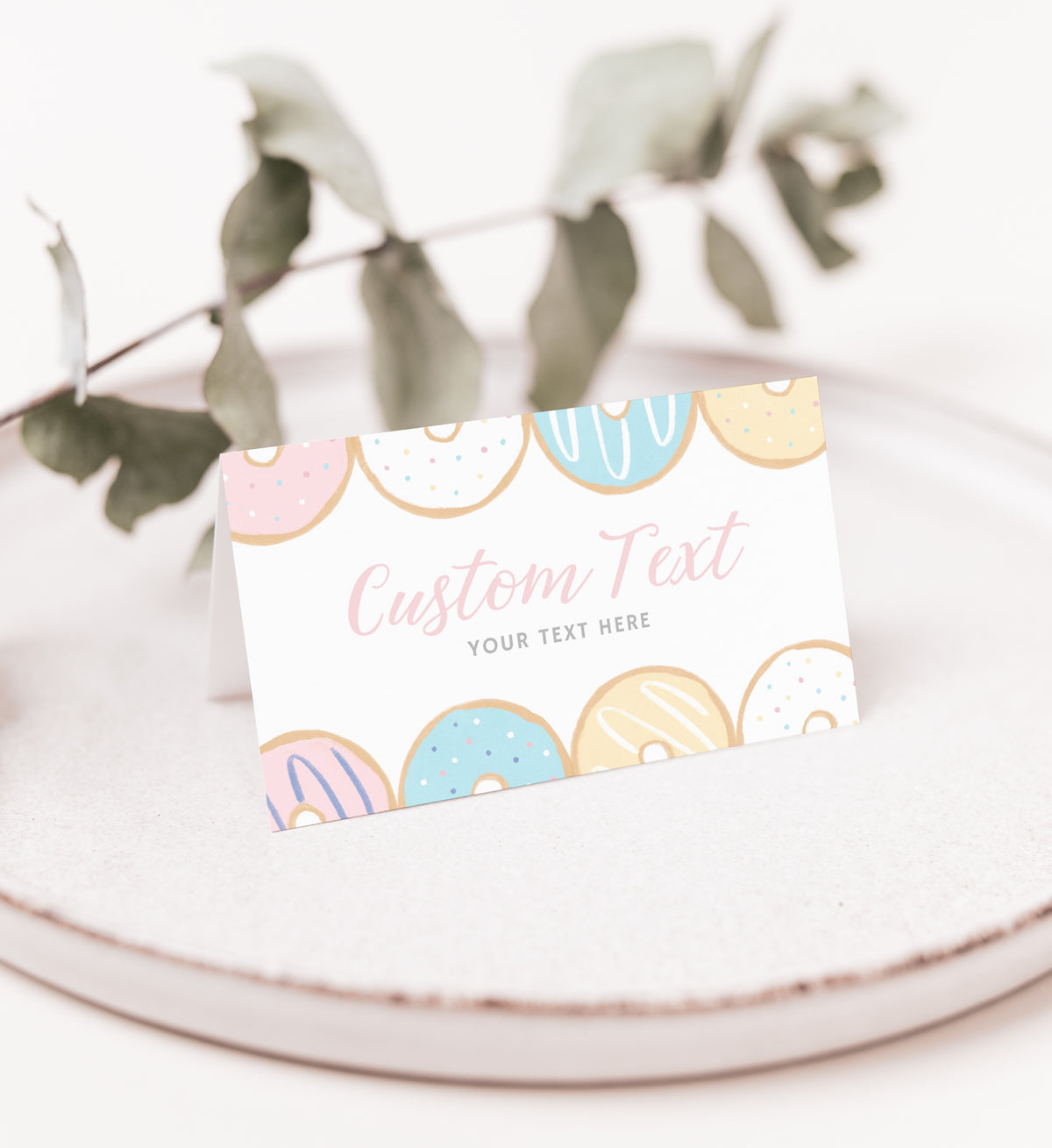 Editable Donut Birthday Party Food Label Template