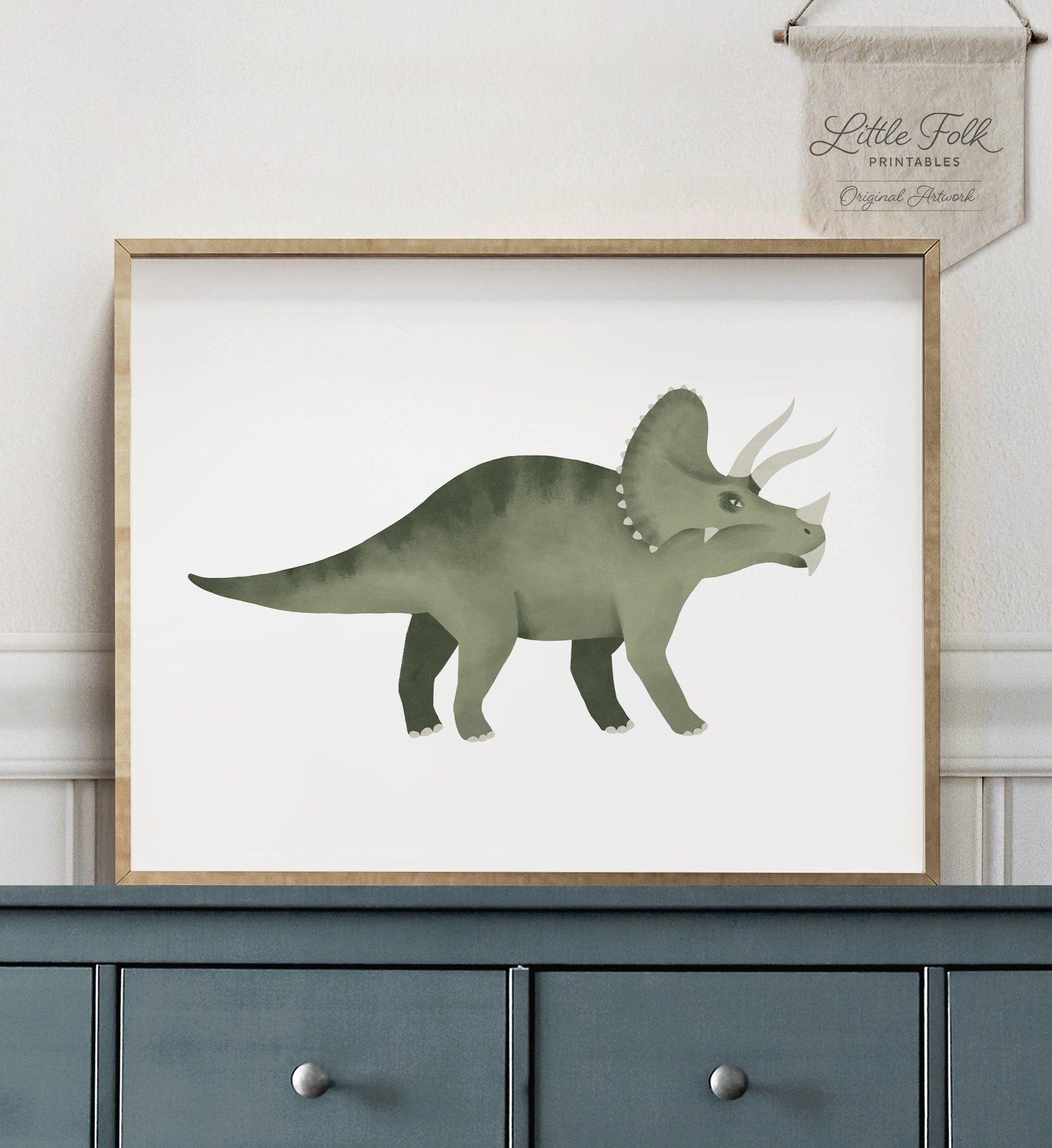 Triceratops Print - Green