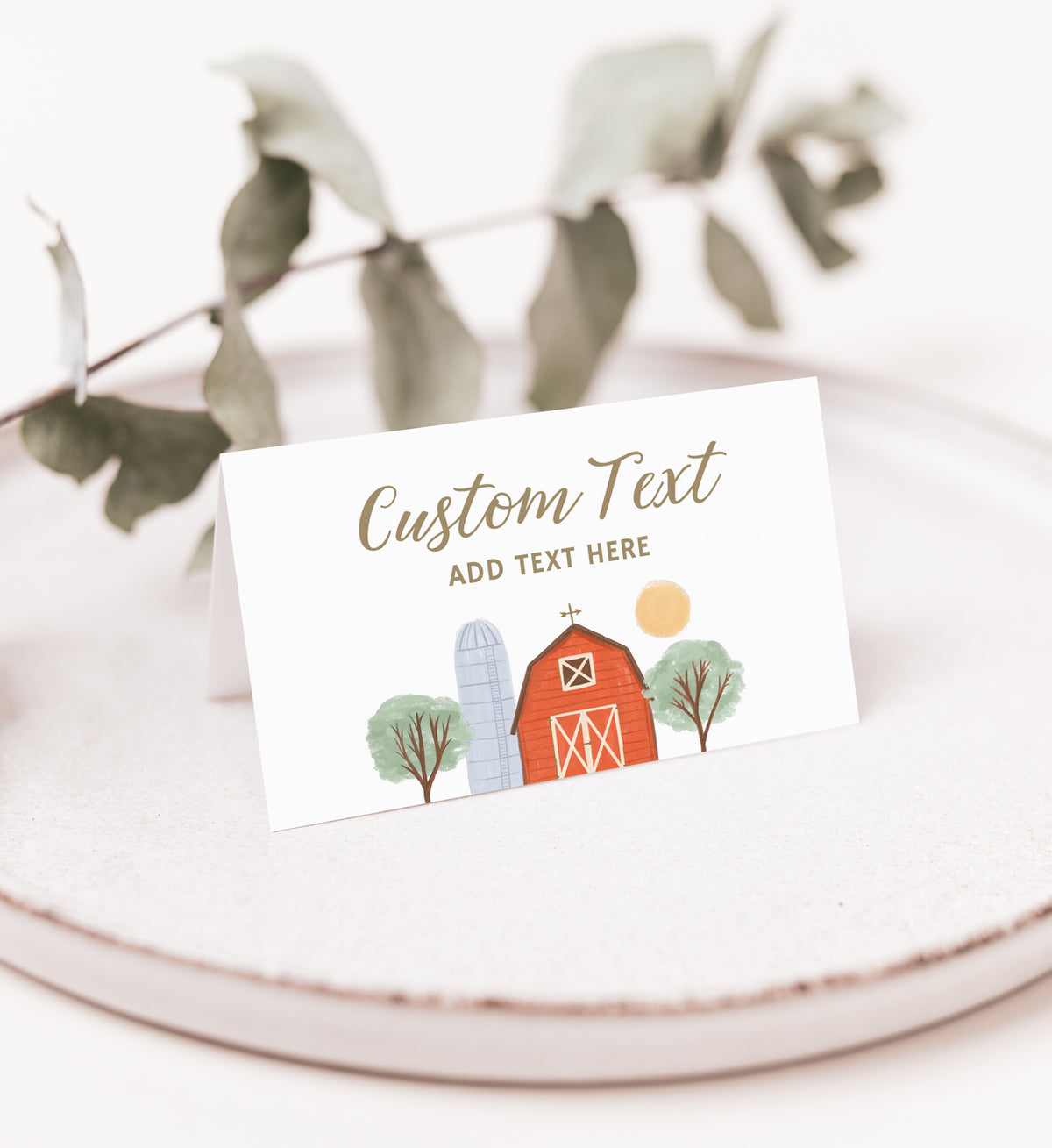 Editable Farm Birthday Party Food Label Template
