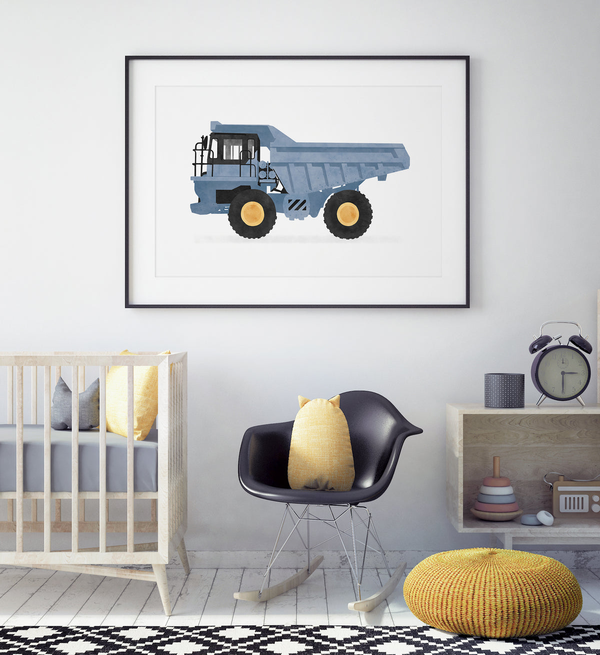Dump Truck Horizontal Print - Blue