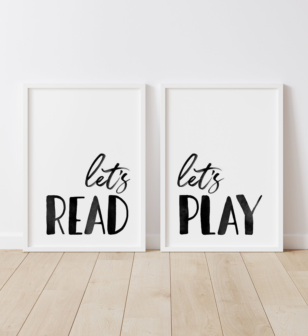 Let's Read, Let's Play Set of 2 Prints - Black