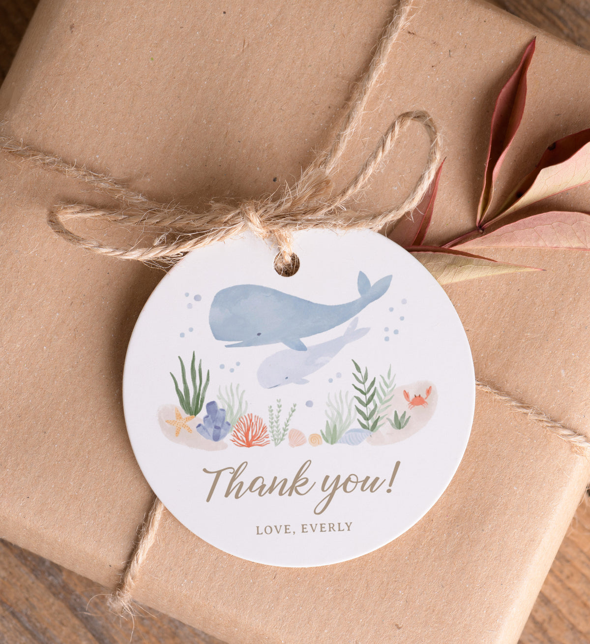 Editable Under the Sea Birthday Party Favor Tag Template No. 2