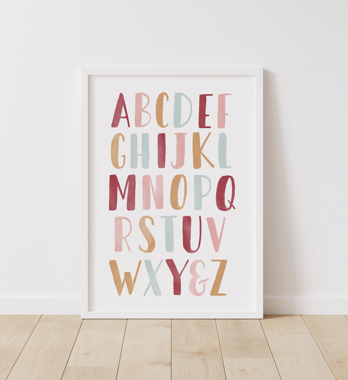 Rainbow, Alphabet & Numbers Set of 3 Prints - Hot Pink