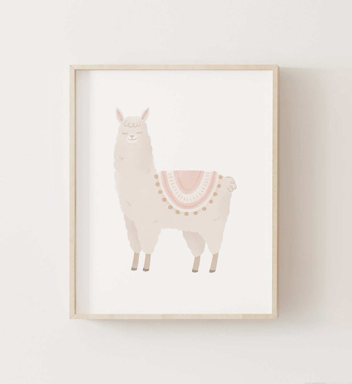 Llama with Pink Saddle - Pink and Neutral