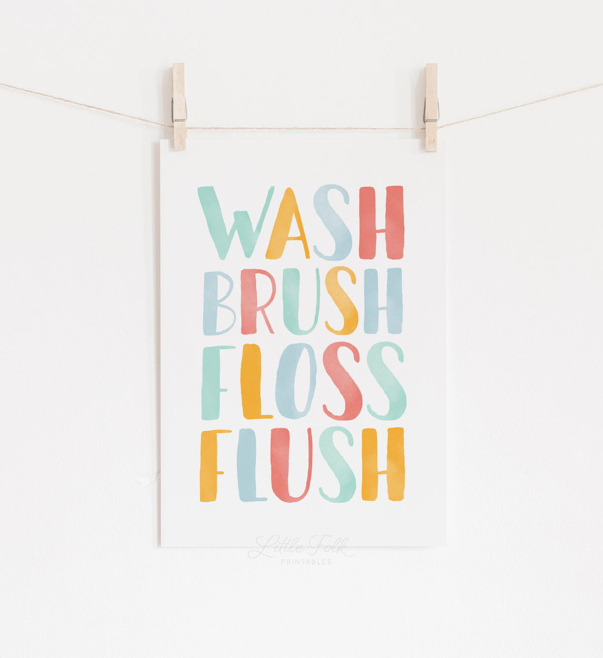 Wash Brush Floss Flush Print