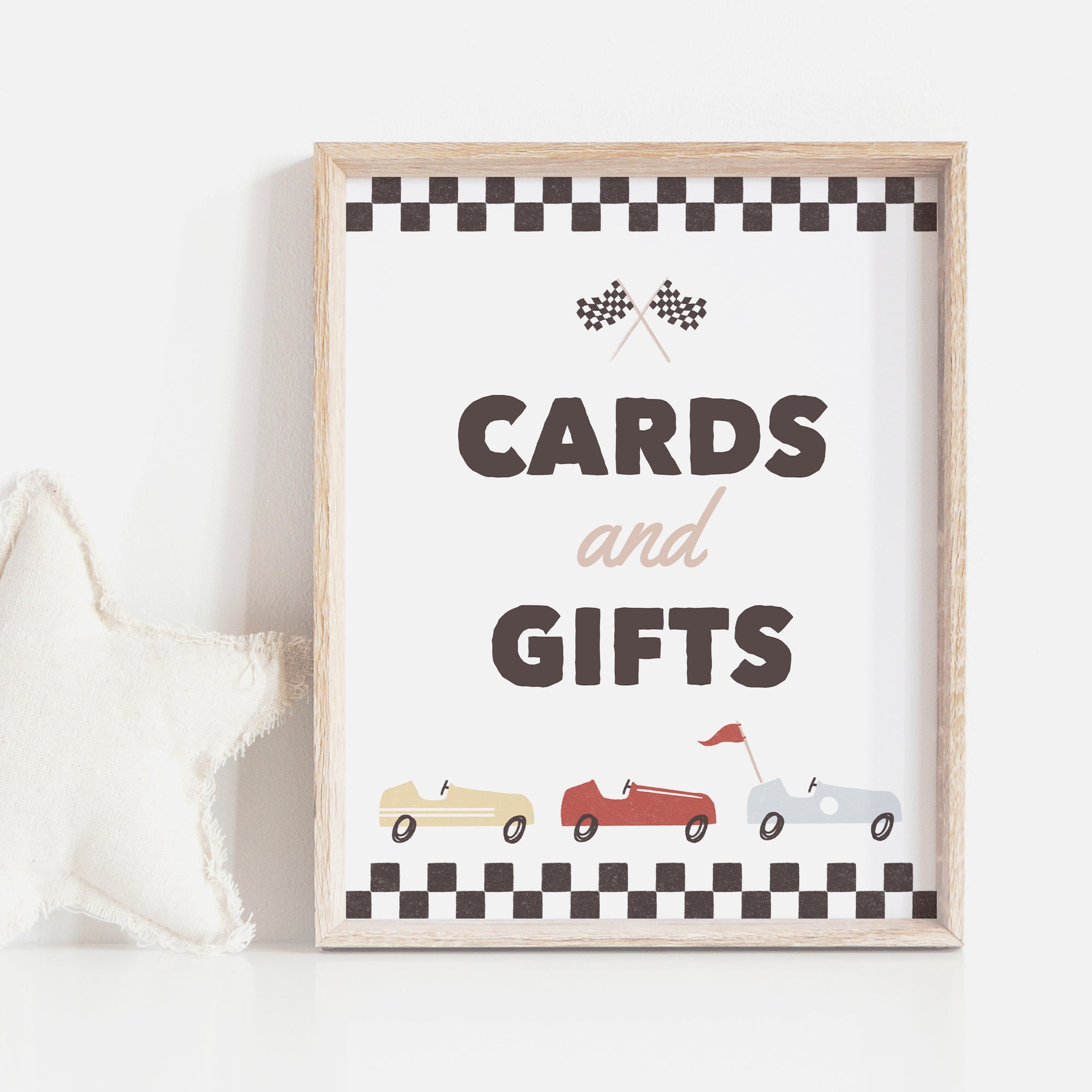 Race Car Birthday Party Cards and Gifts Sign