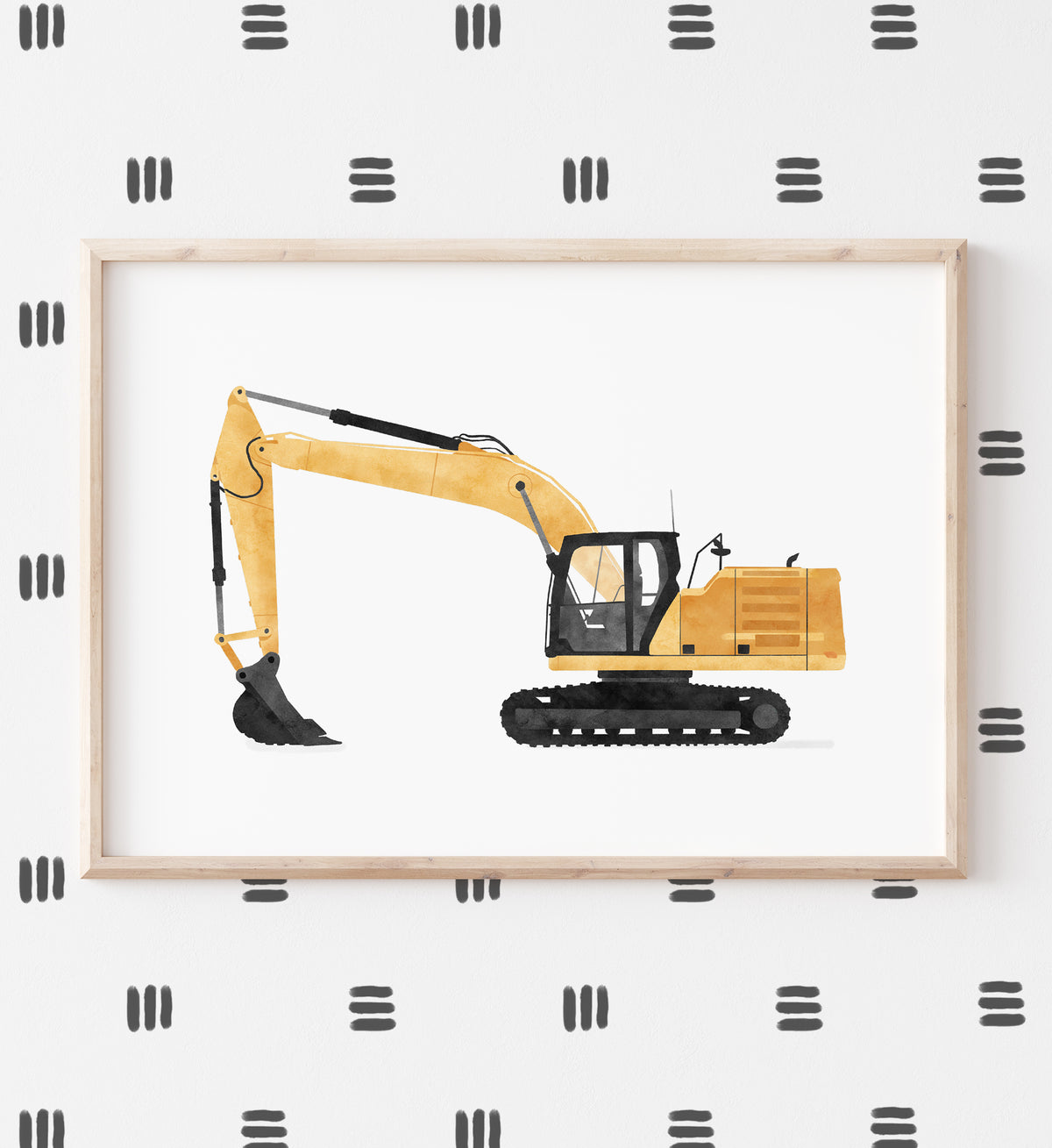Excavator Horizontal Print - Yellow
