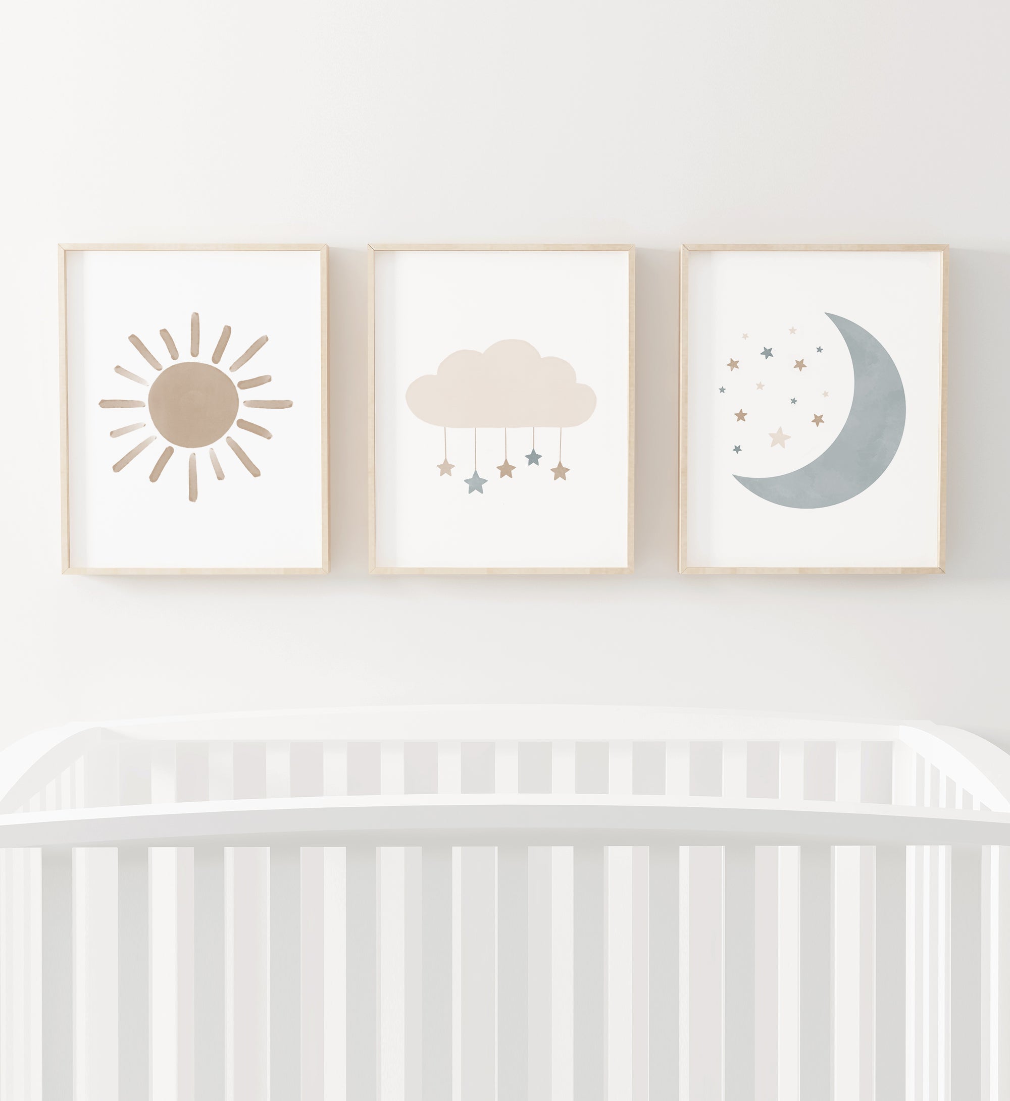 Sun, Cloud, and Moon Set of 3 Prints - BNCP