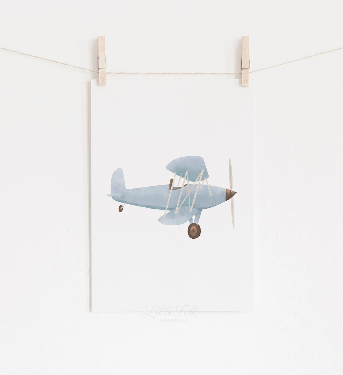 Vintage Biplane Print - Side View