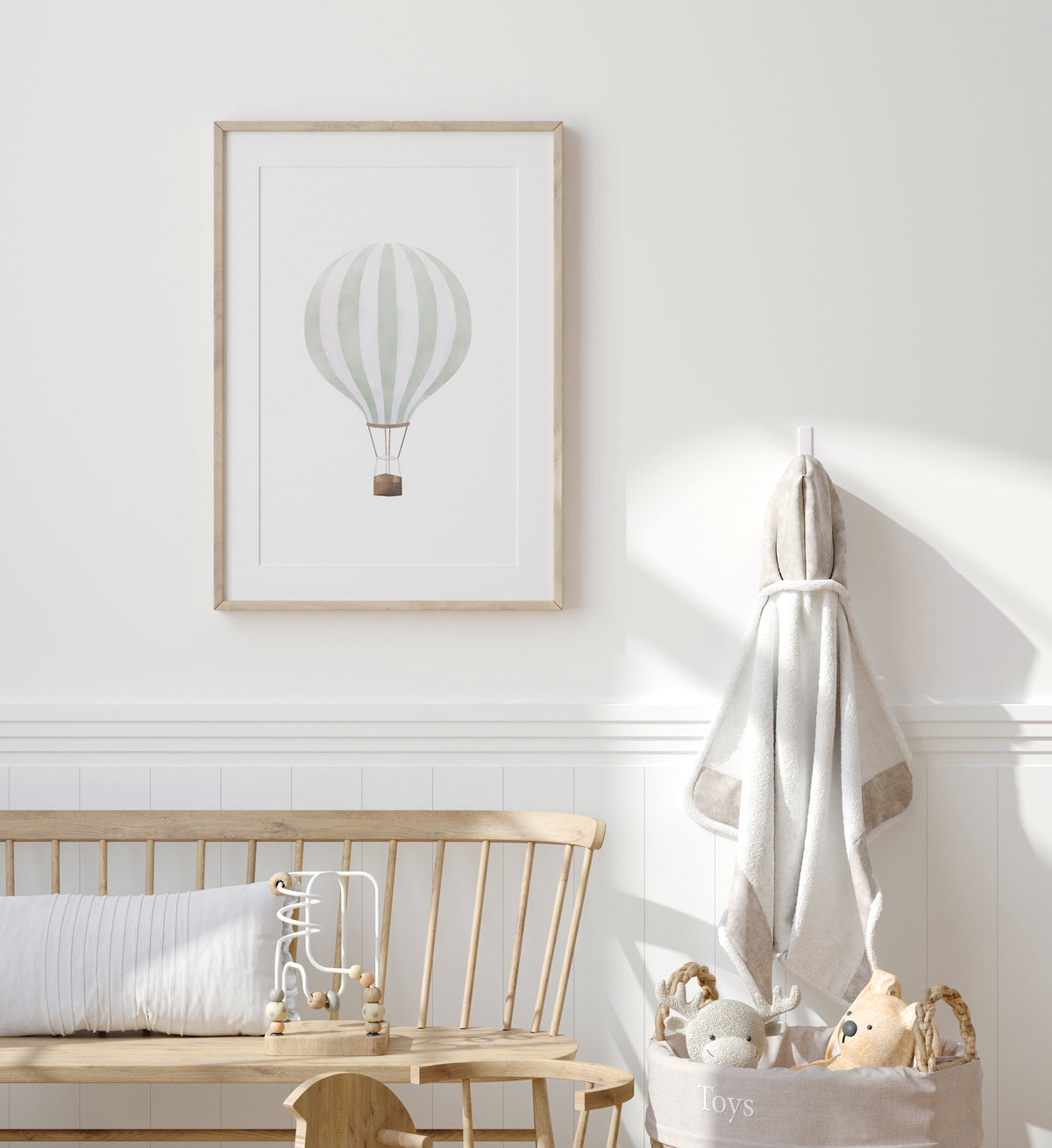 Hot Air Balloon Print - Mint