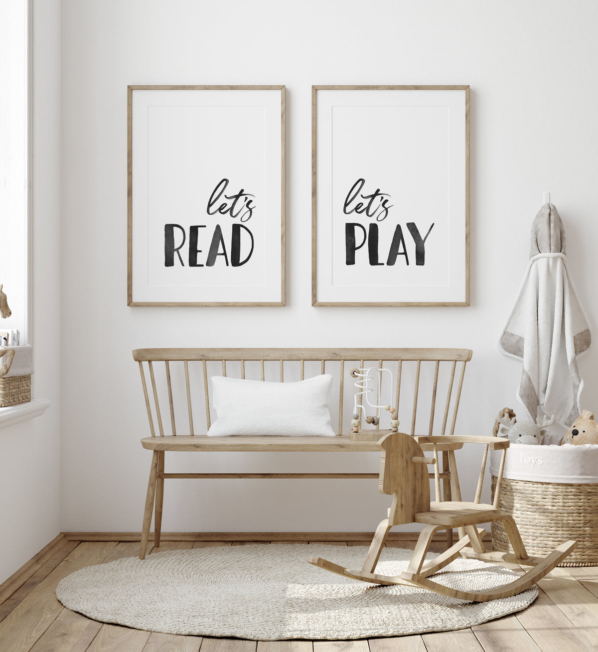 Let's Read, Let's Play Set of 2 Prints - Black