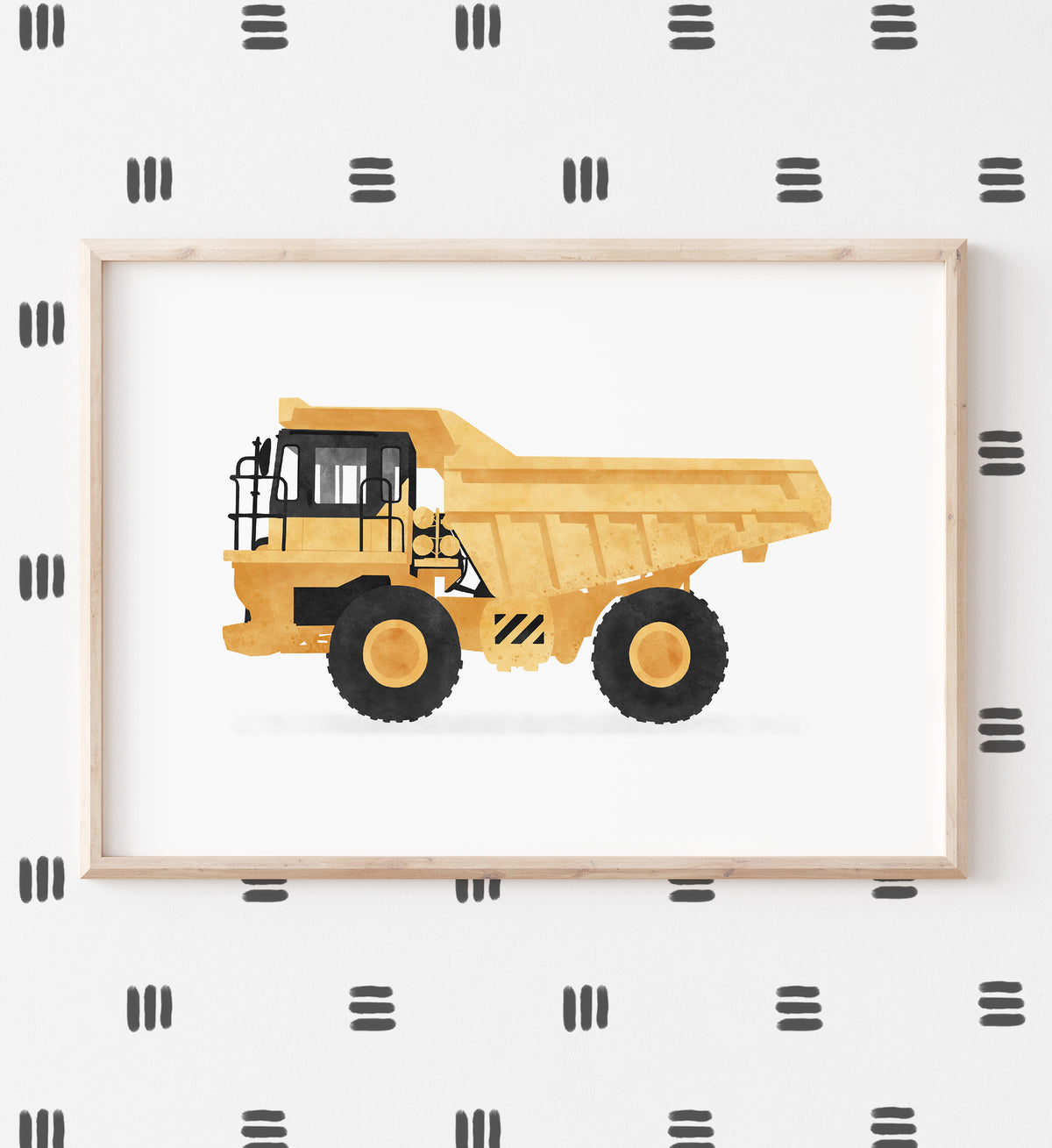Dump Truck Horizontal Print - Yellow