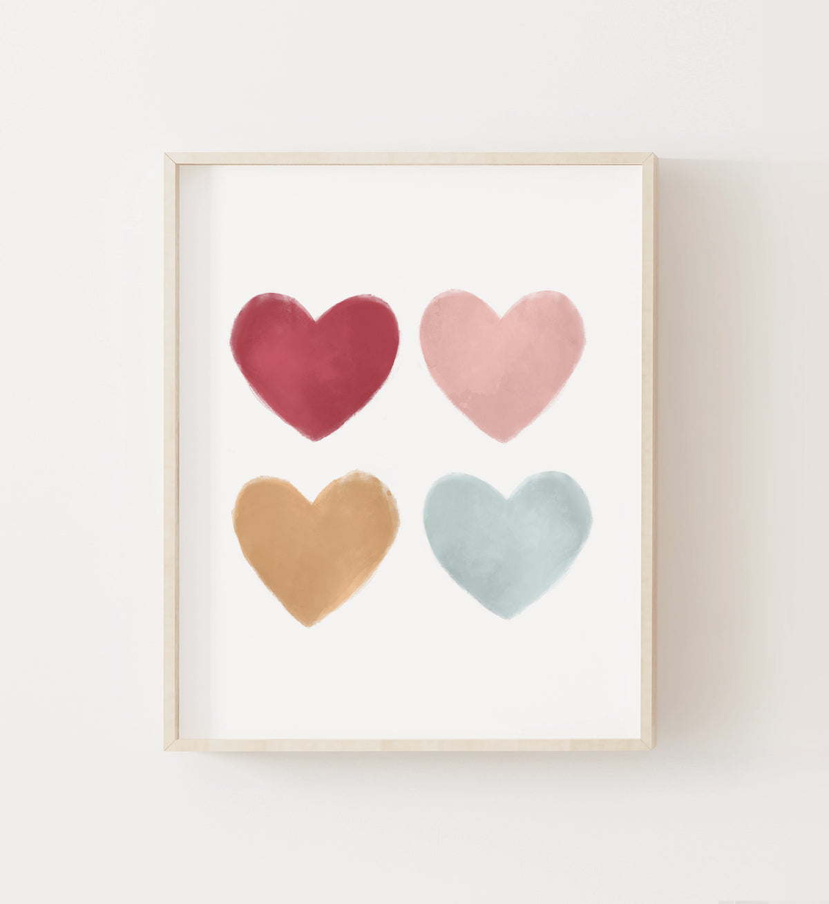 4 Hearts Print - Hot Pink