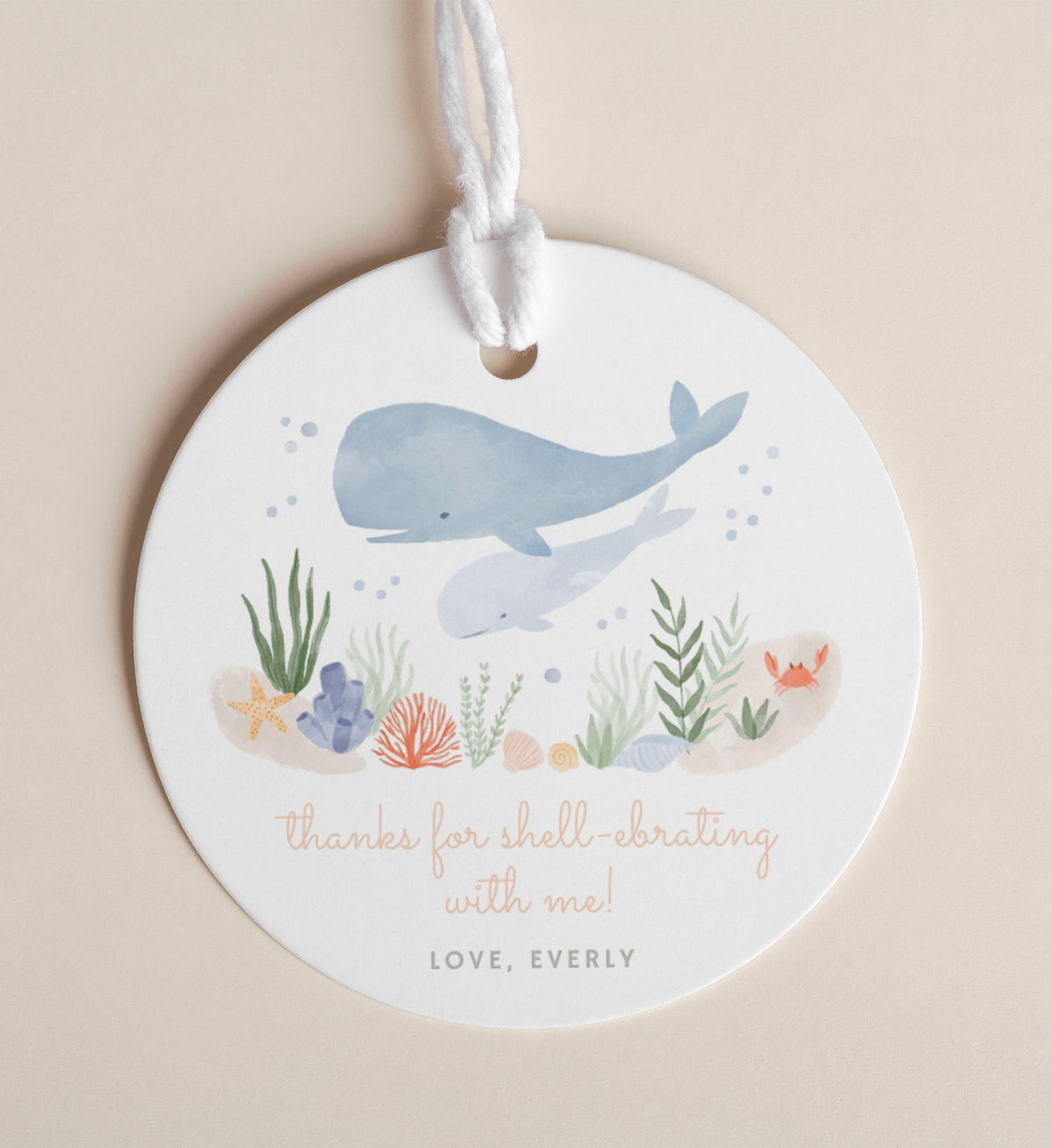 Editable Under the Sea Birthday Party Favor Tag Template
