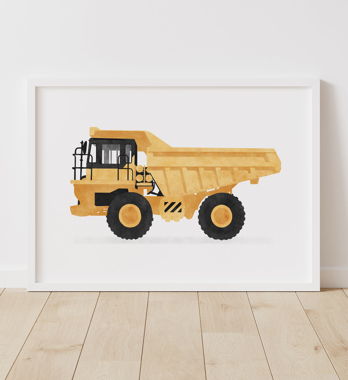 Construction Vehicles Set of 4 Horizontal Prints - Yellow