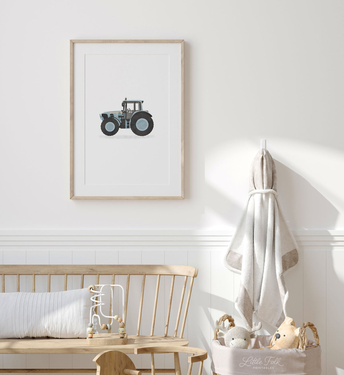 Tractor Print - Light Blue