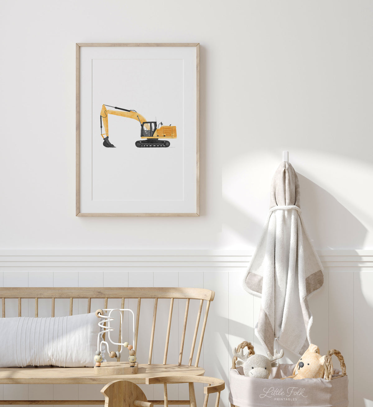 Excavator Print - Yellow