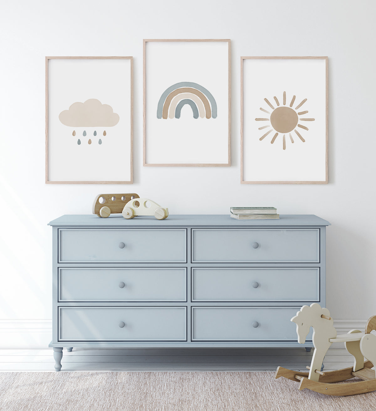 Rainbow, Cloud, and Sun Set of 3 Prints - BNCP