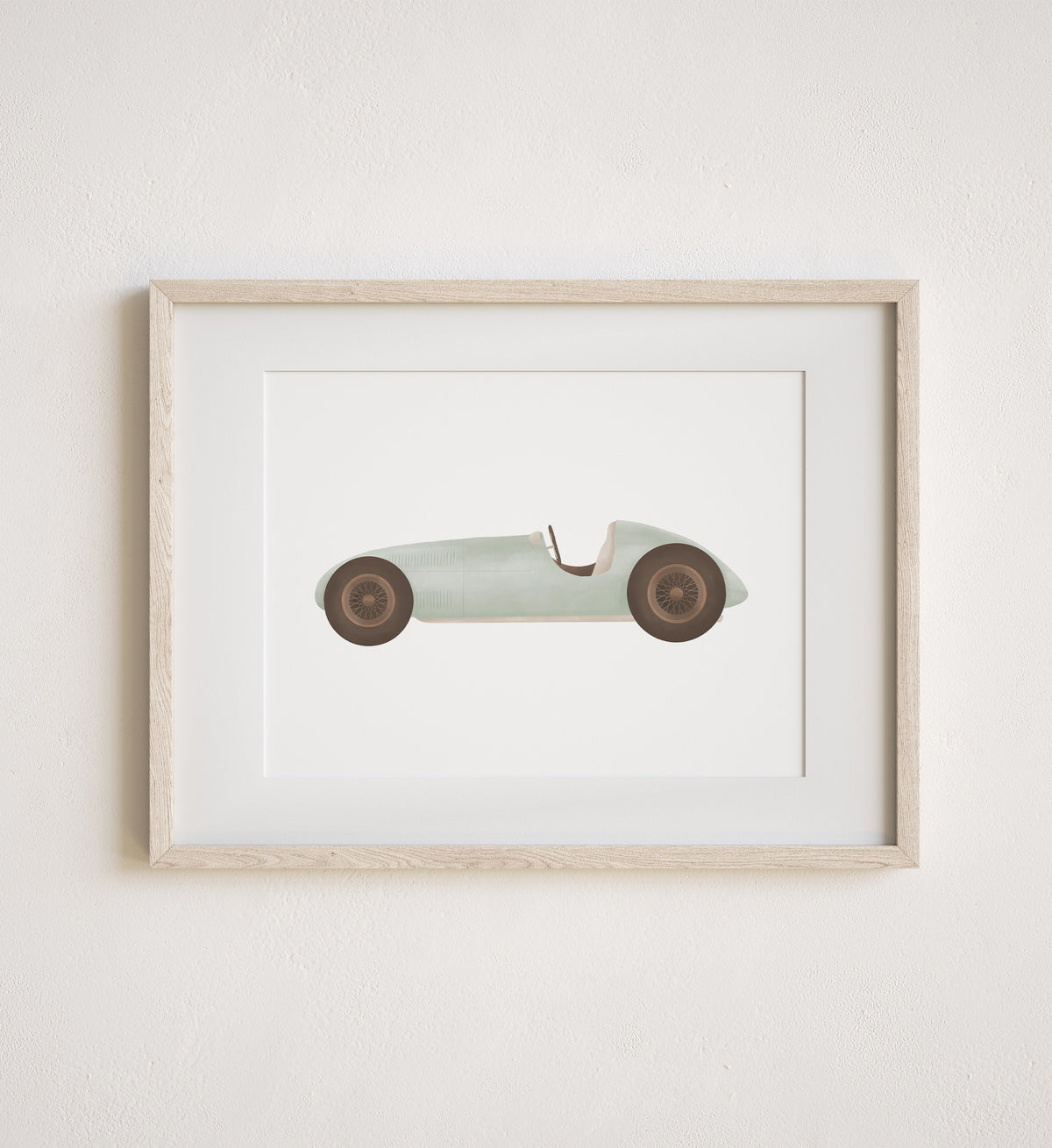 Race Car Print - Mint