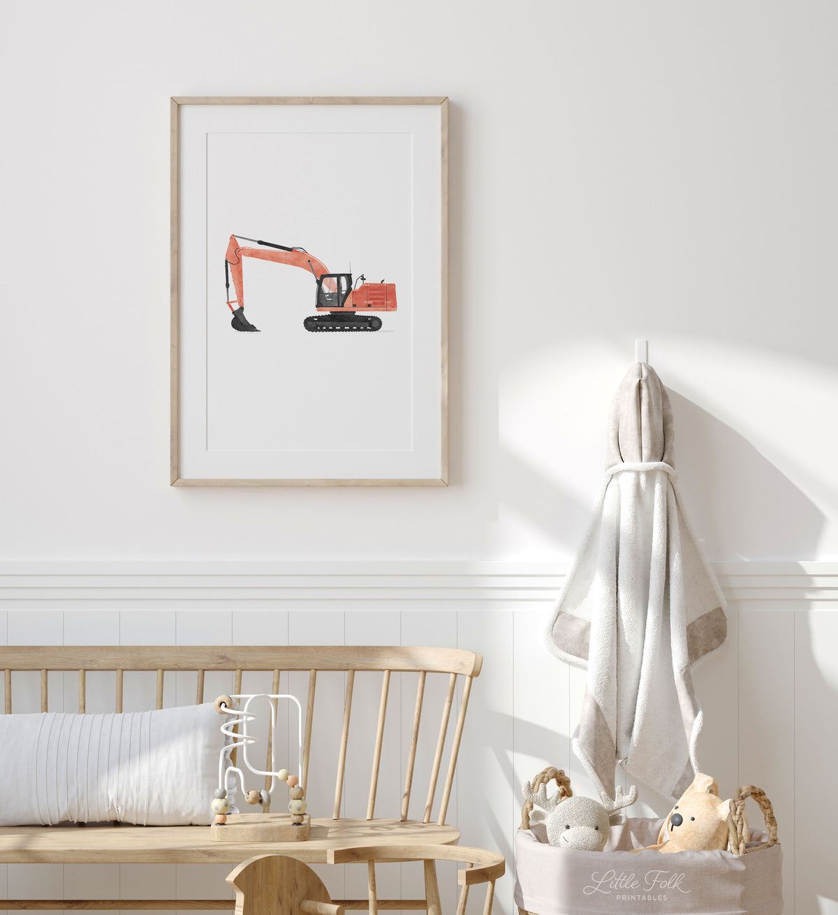 Excavator Print - Red