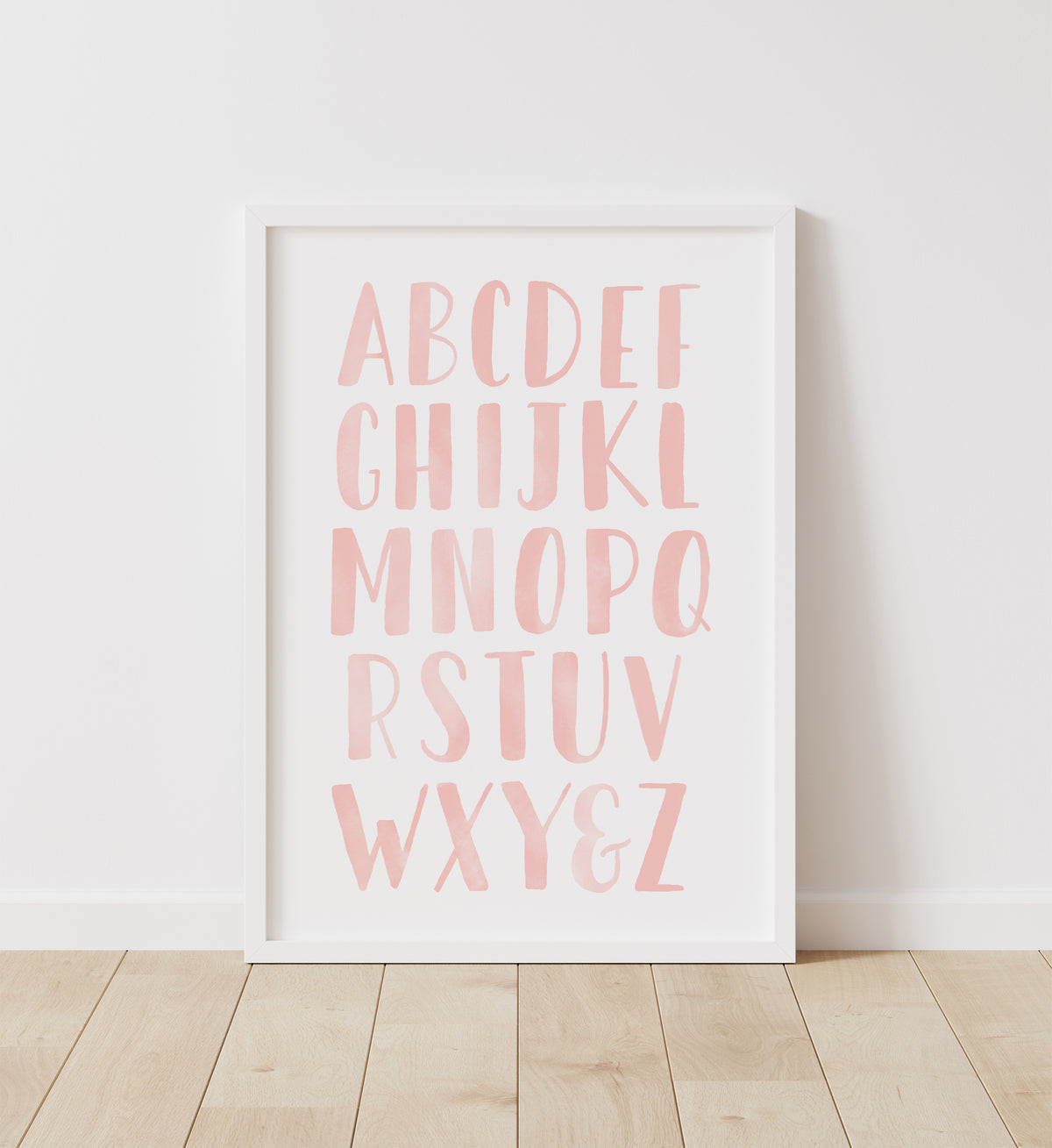 Alphabet and Numbers Set of 2 Prints - Pink