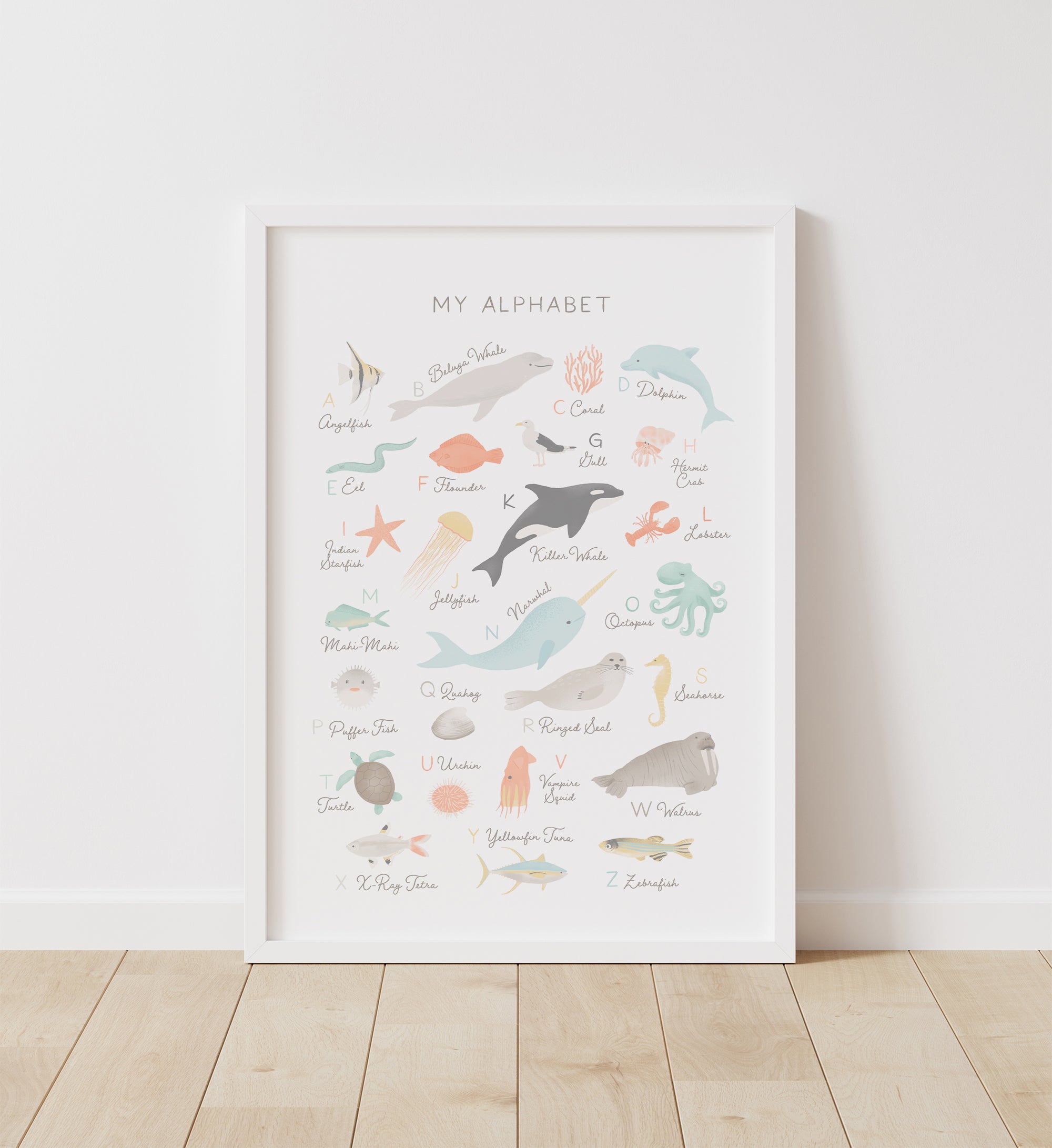 Beach Animal Alphabet Print