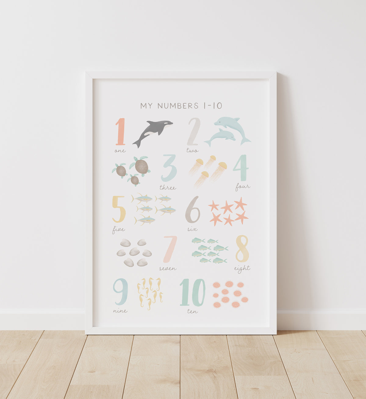 Beach Alphabet and Numbers Set of 2 Prints