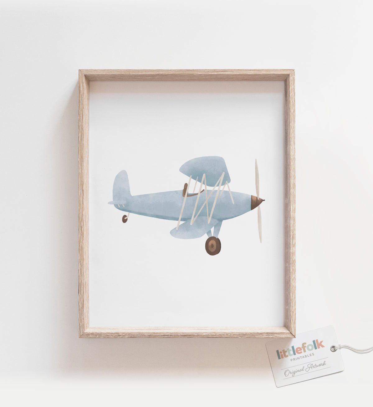 Vintage Biplane Print - Side View
