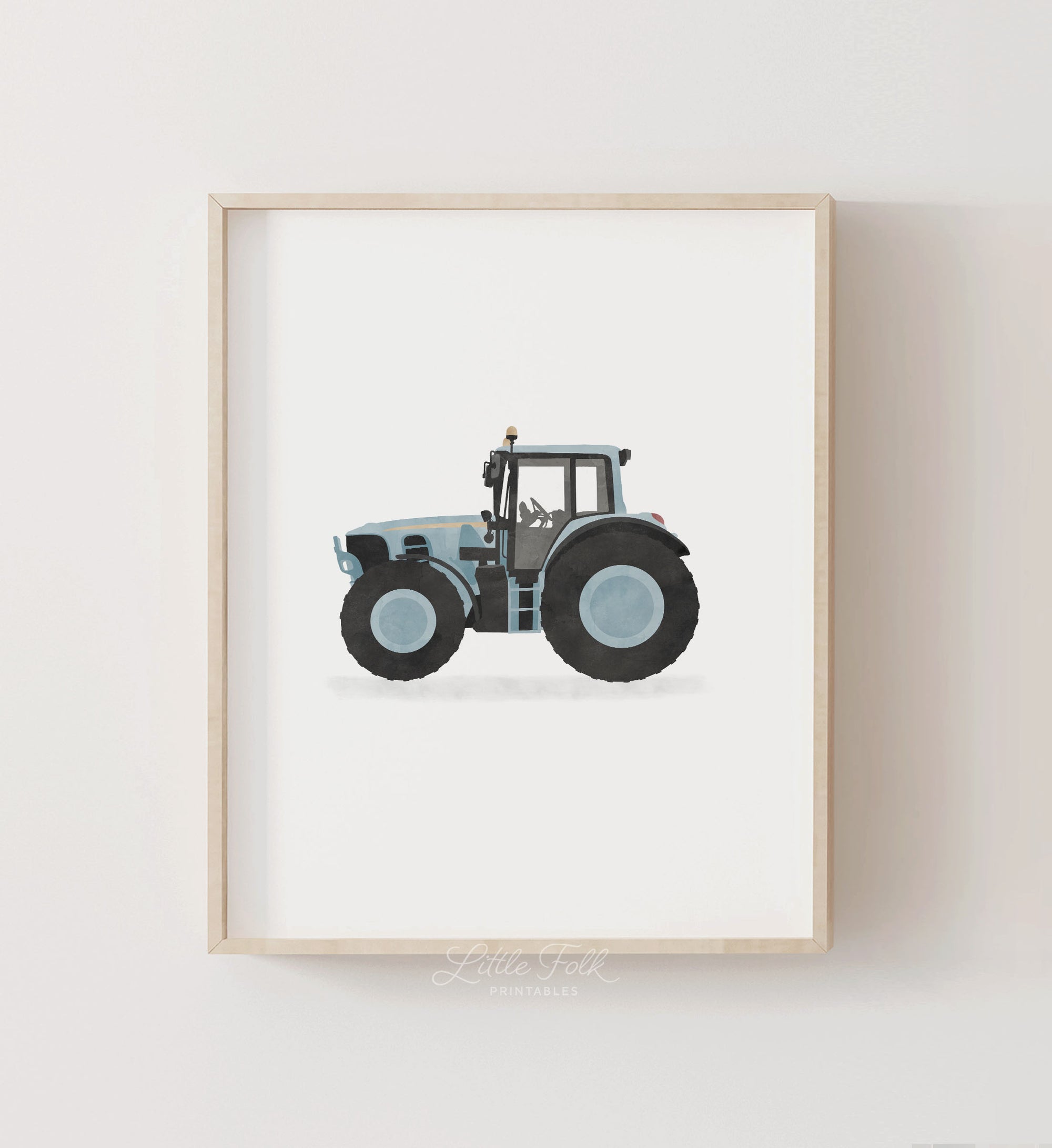 Tractor Print - Light Blue