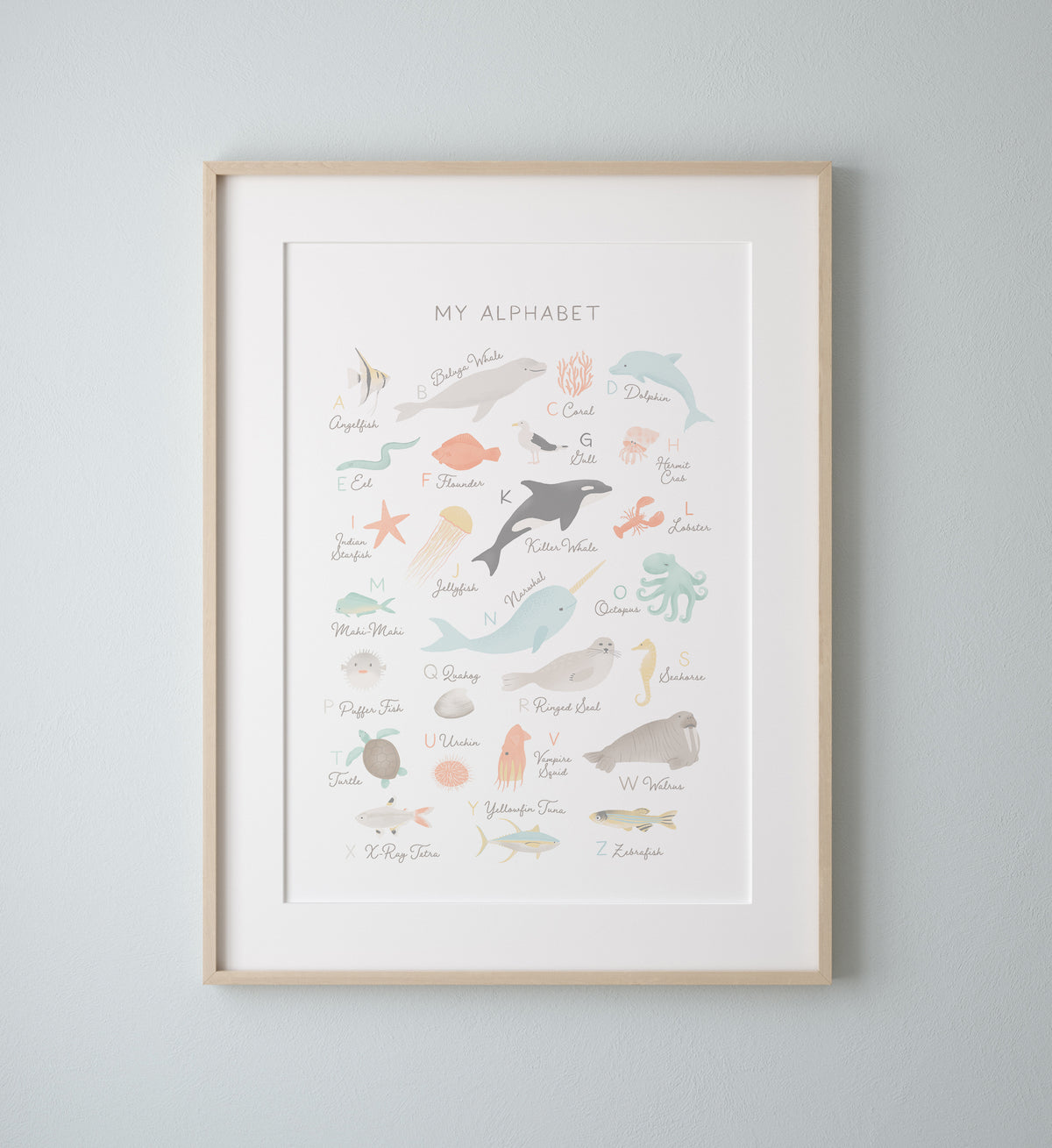 Beach Alphabet and Numbers Set of 2 Prints