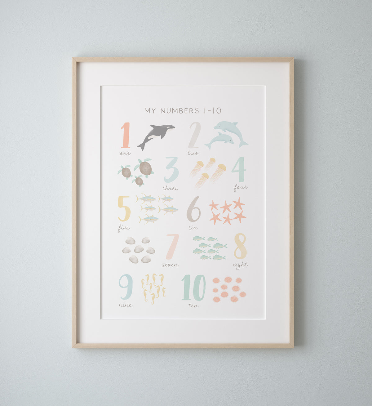 Beach Alphabet and Numbers Set of 2 Prints