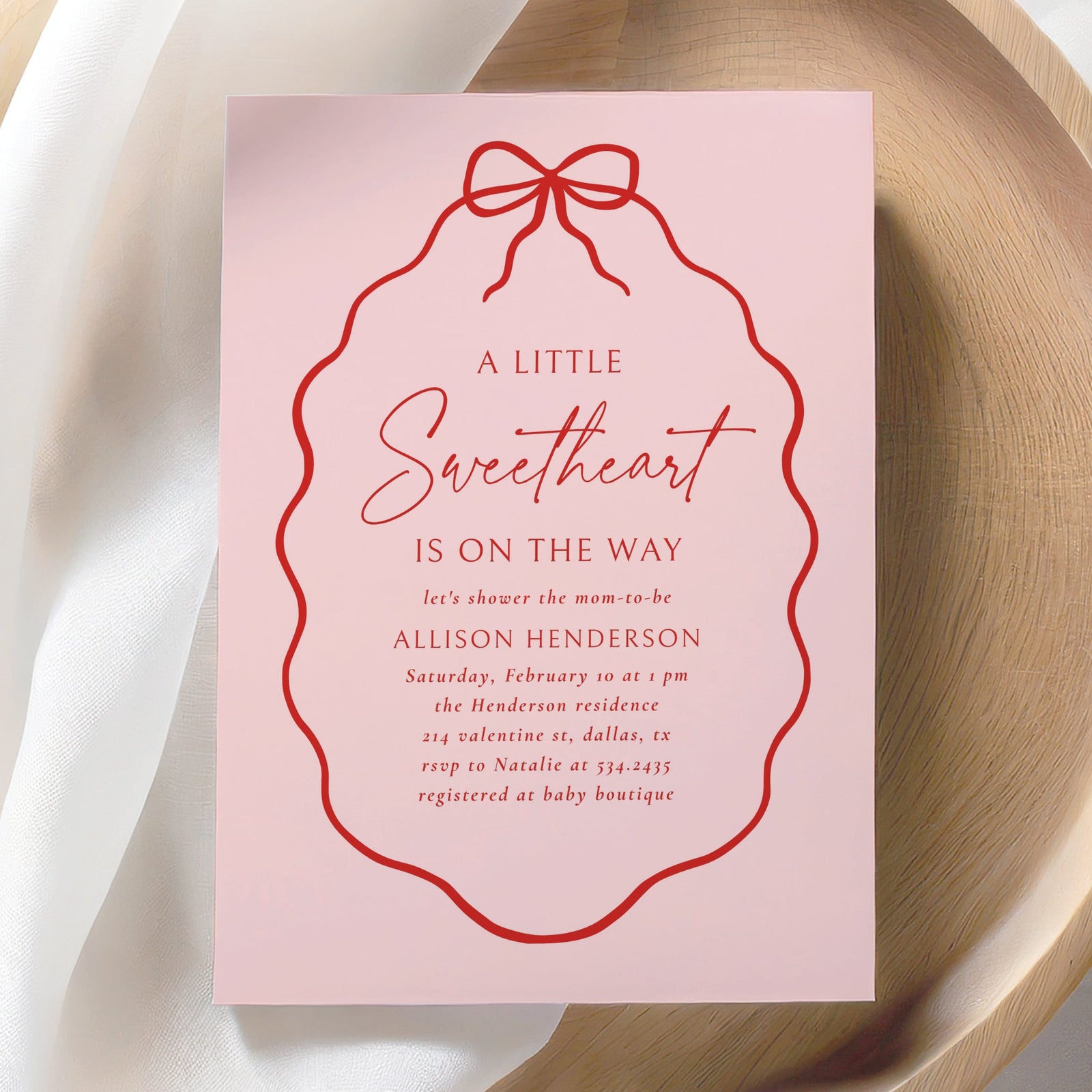 Valentine's Baby Shower Invitations