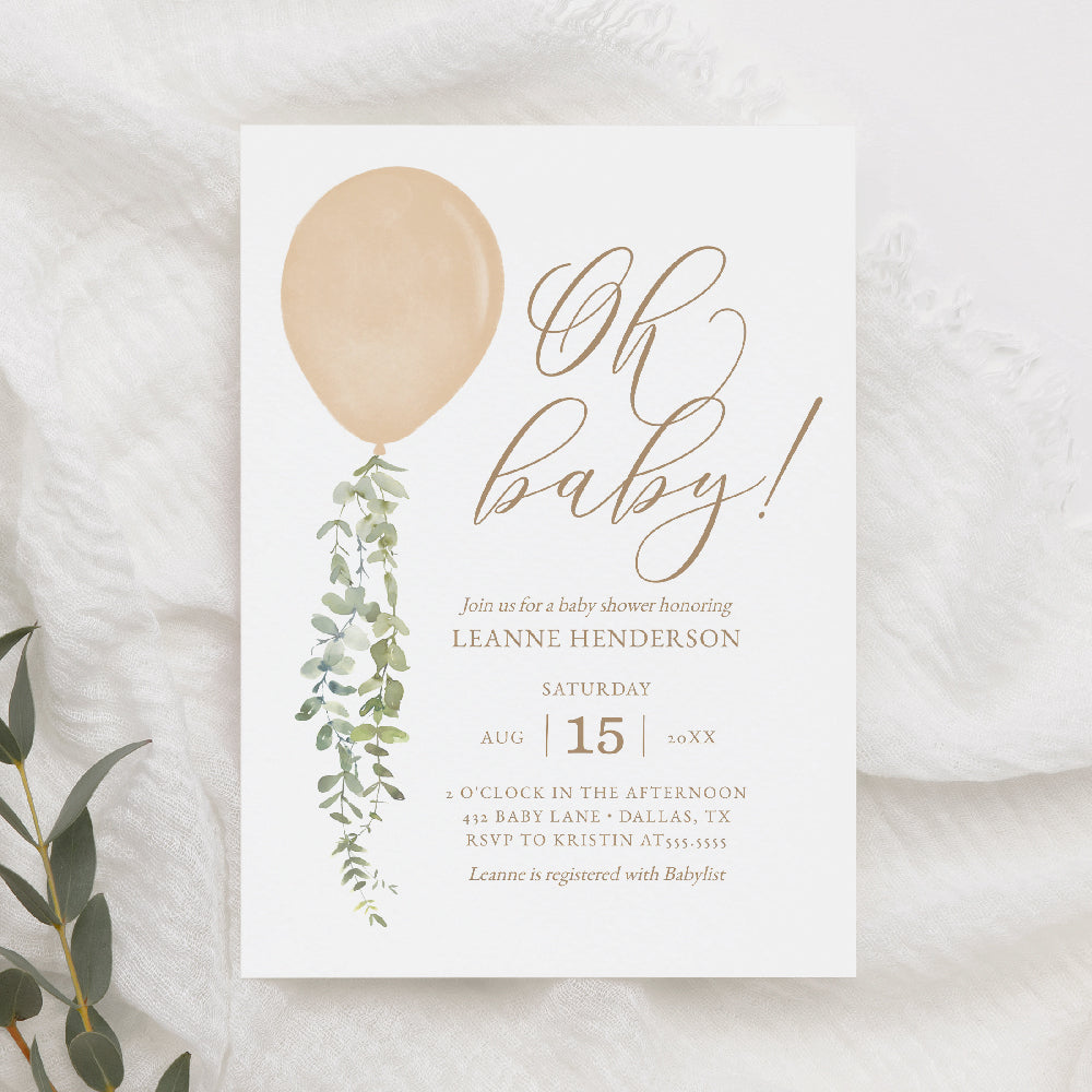 Gold Balloon Baby Shower - 1010