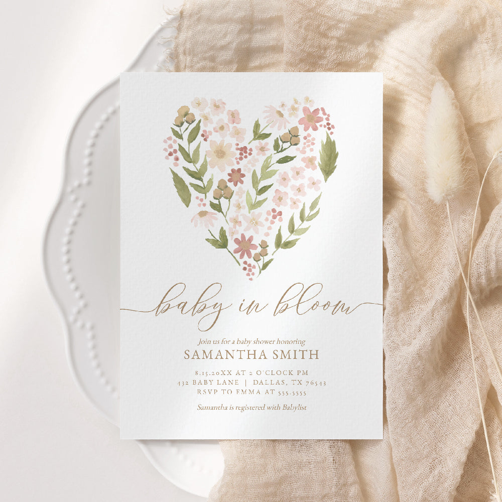 Floral Heart Baby Shower - 1014