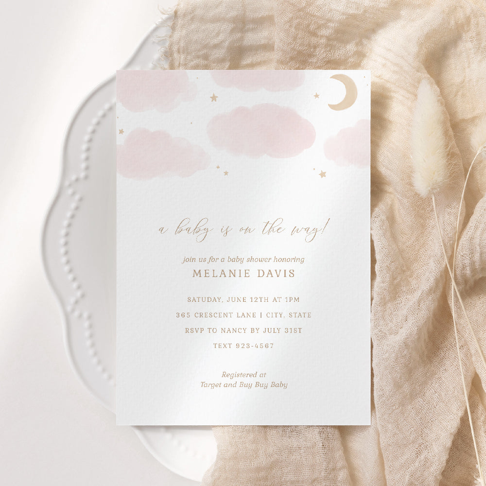 Pink Clouds and Stars Baby Shower - 1020